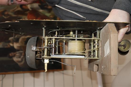 An early 19th century oak longcase clock by Thomas Brass, Guildford H.220cm